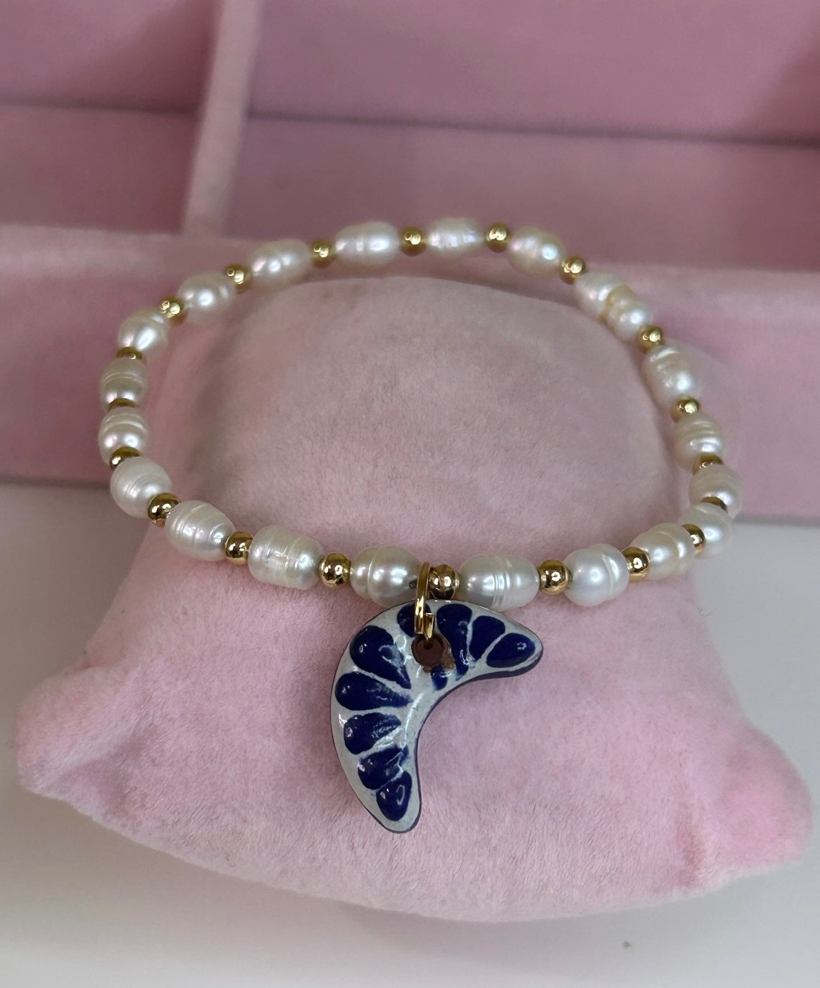 Sea Water Pearl & Talavera Bracelet
