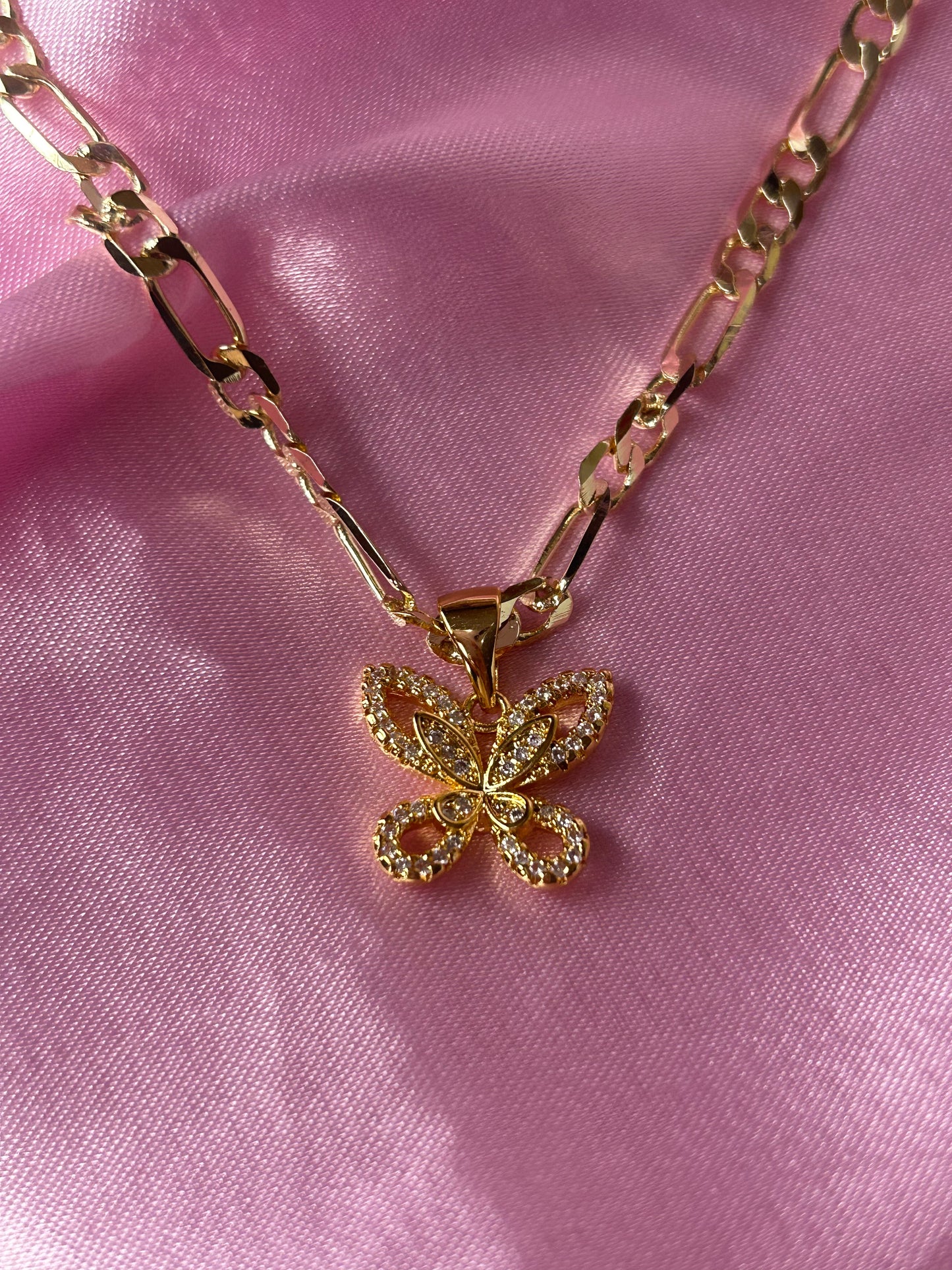small blinged butterfly necklace