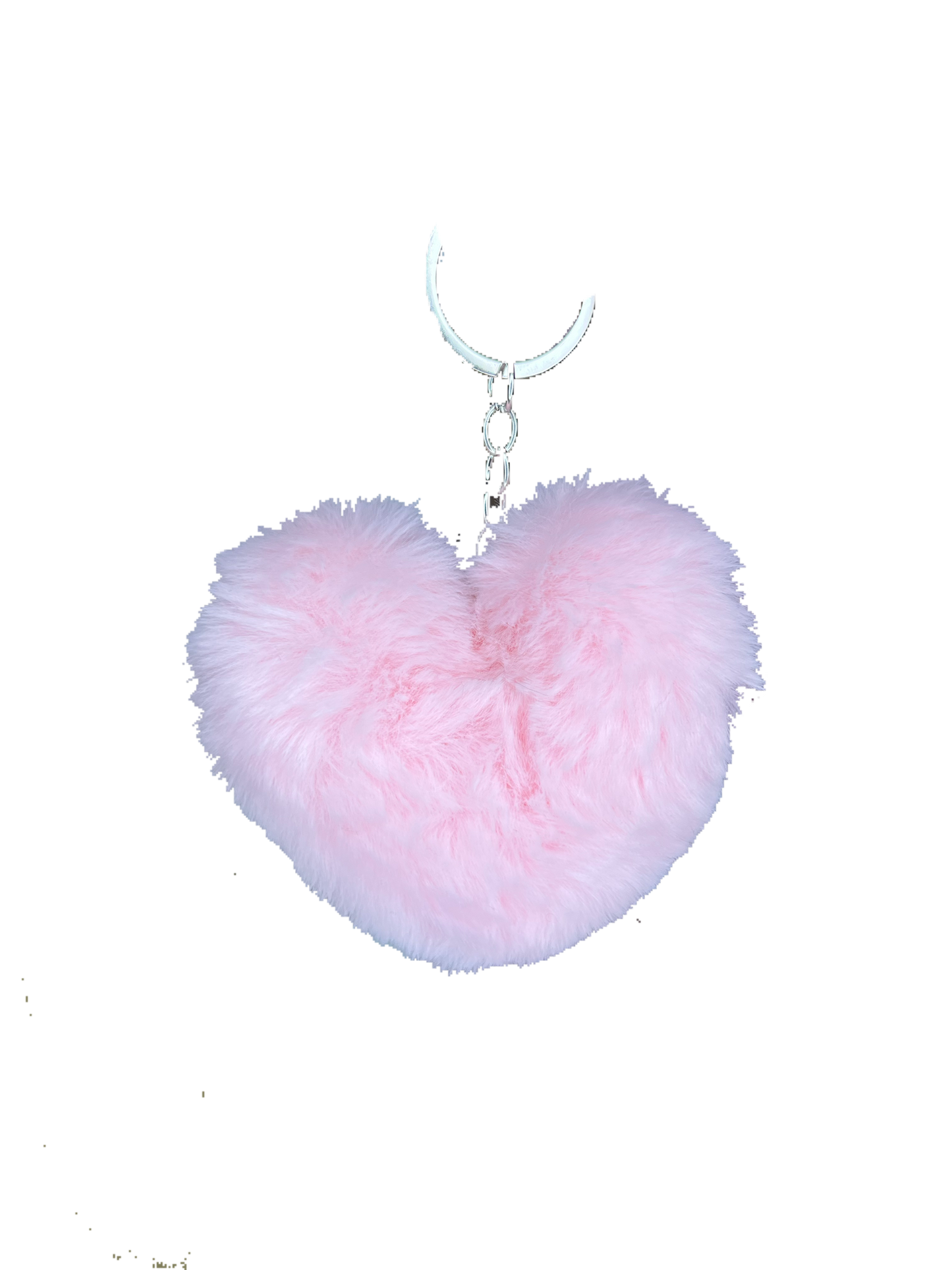 Pink Fluffy Heart Keychain