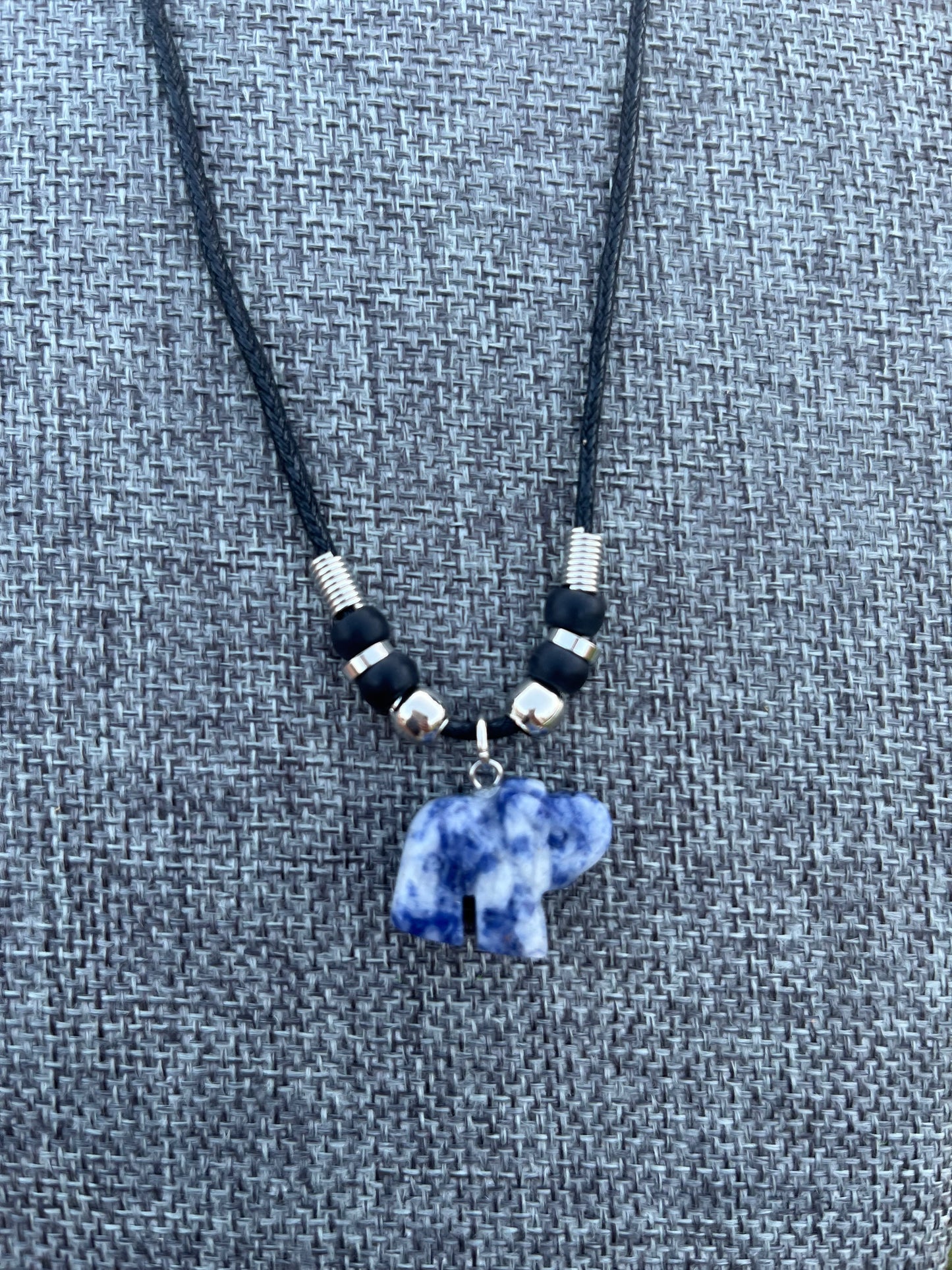 Lápiz Lazuli Crystal Elephant Necklace