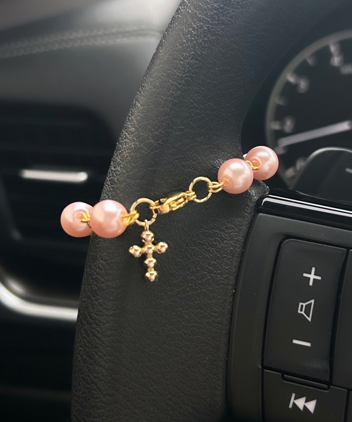 cross steering wheel charm bracelet