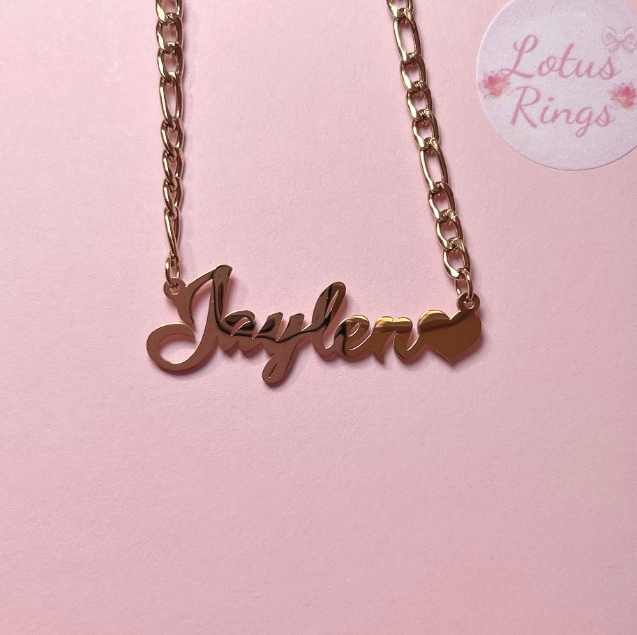 custom heart name necklace