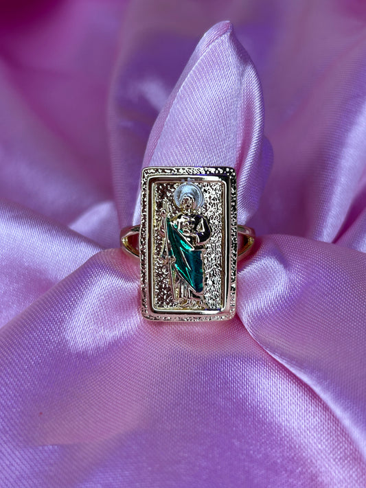 san judas adjustable ring