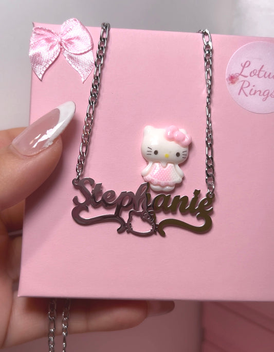 hello kitty custom name necklace style #2