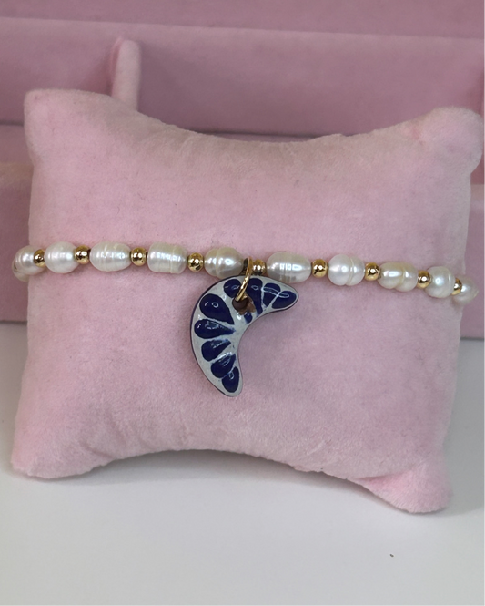 Sea Water Pearl & Talavera Bracelet
