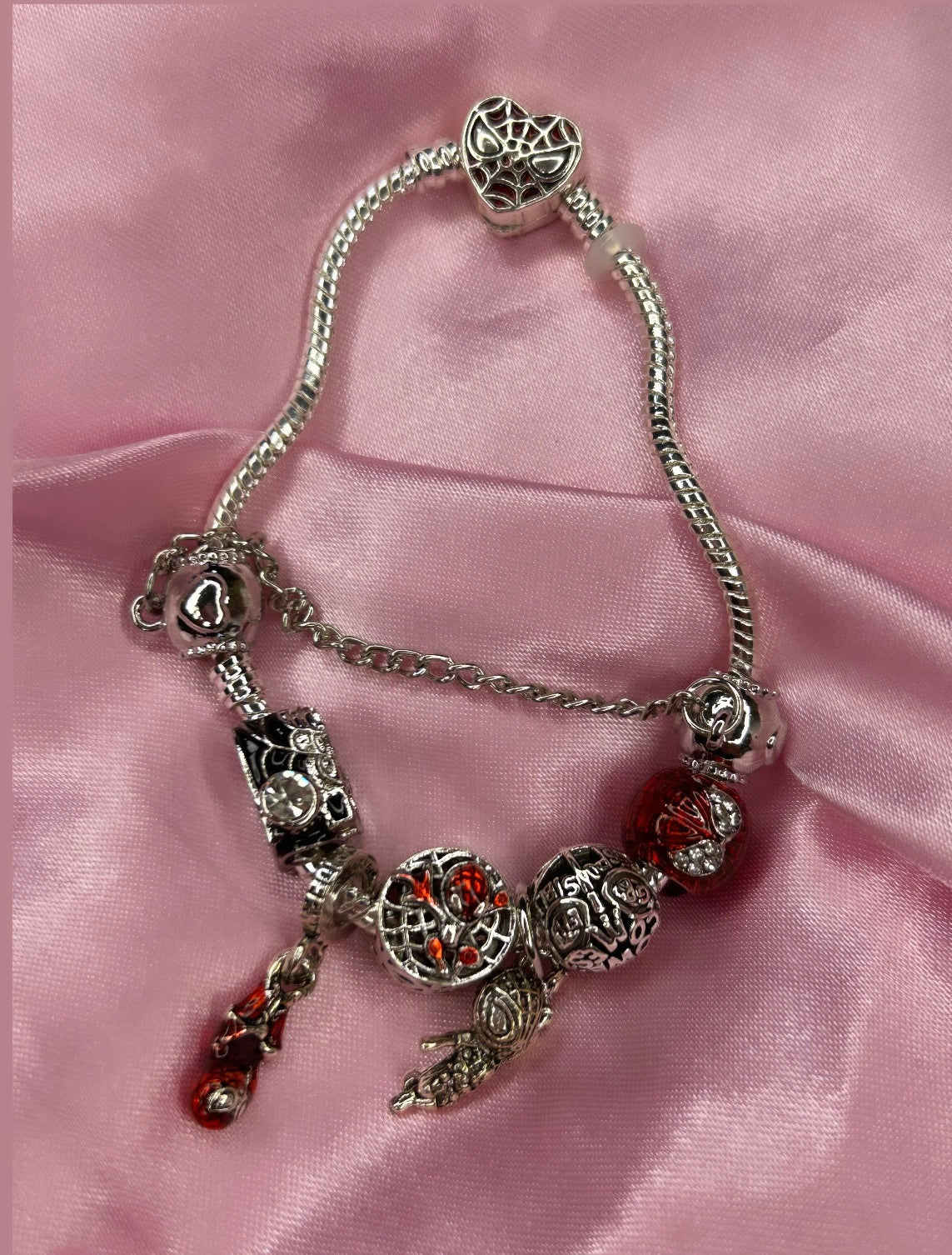 silver spidey charm bracelet *PRE-ORDER*