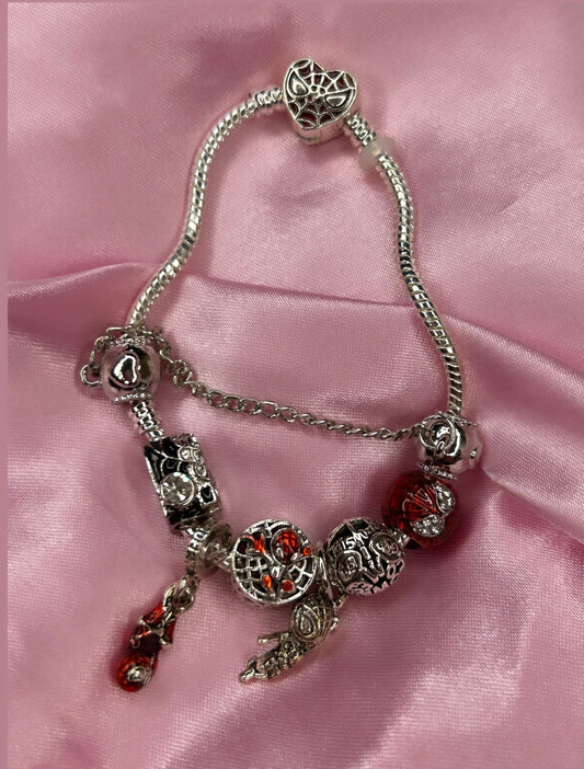 silver spidey charm bracelet *PRE-ORDER*