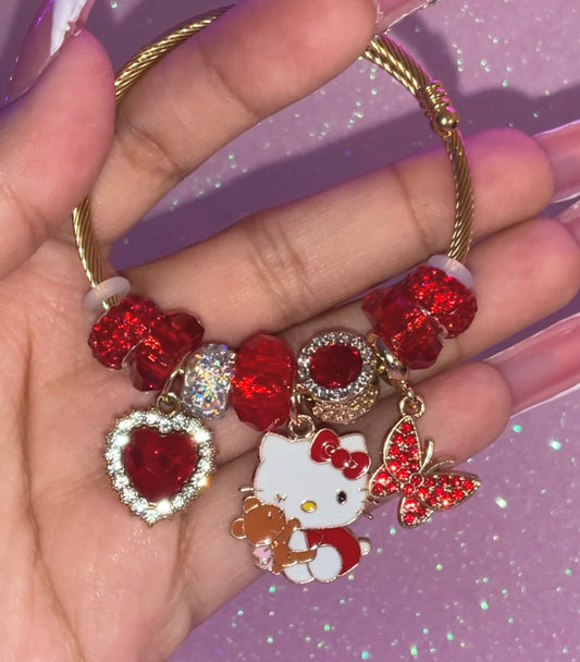 Red teddy HK charm bracelet ❤️🧸