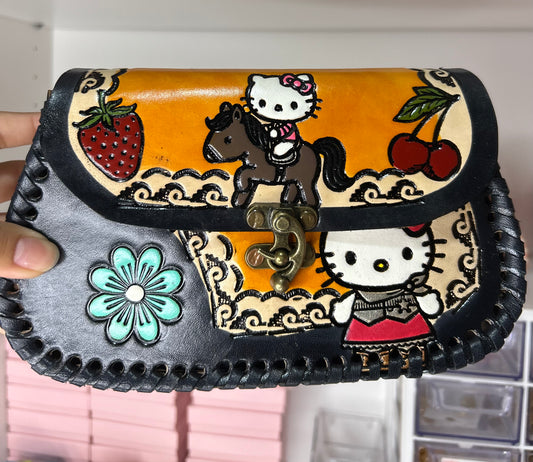 Cherry hello kitty leather crossbody bag