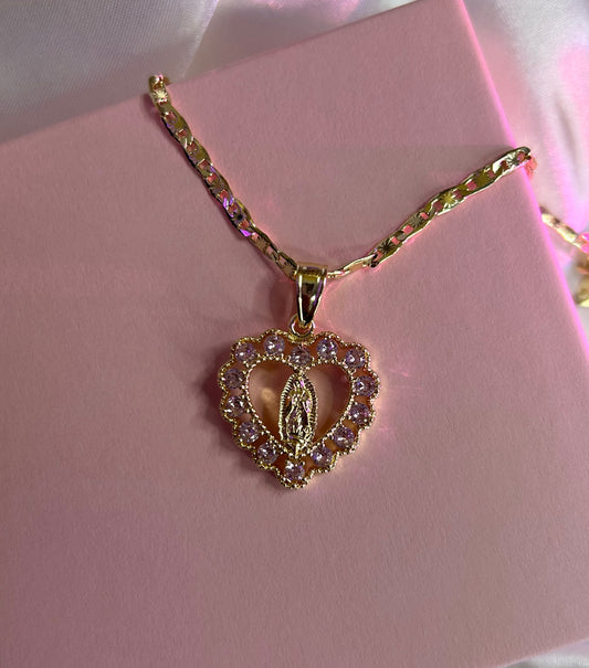 pink virgencita heart