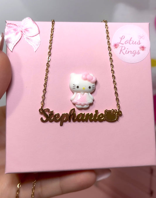 hello kitty custom name necklace