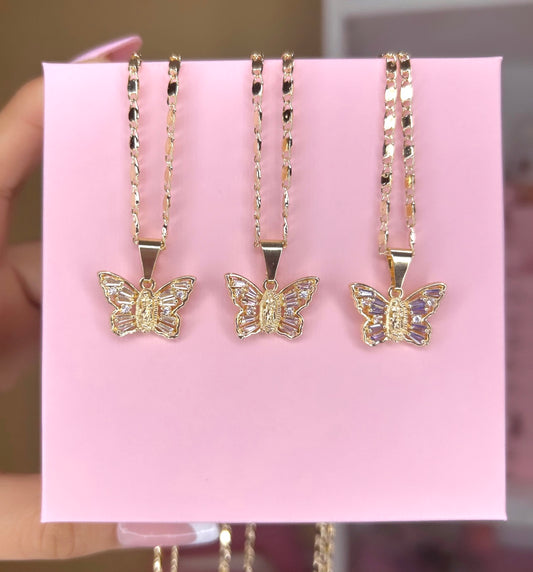 butterfly virgencita necklace