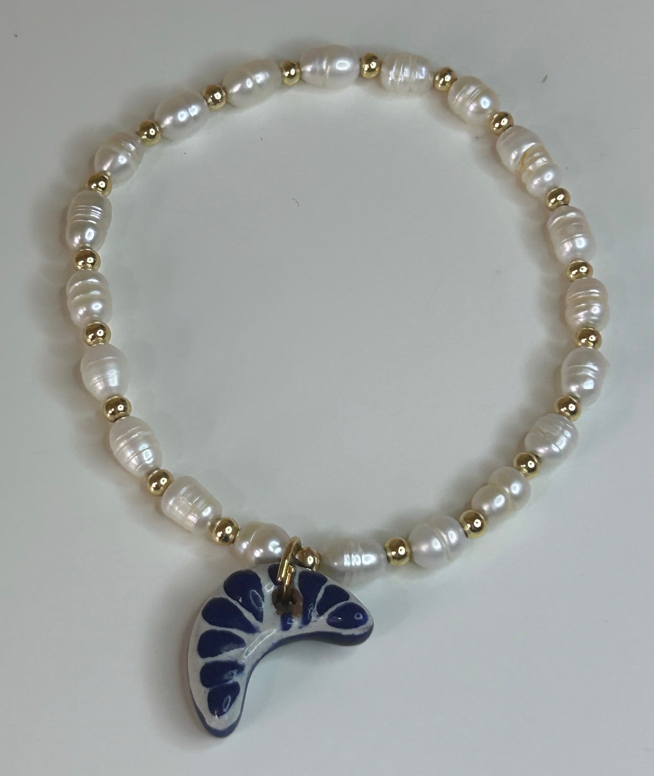Sea Water Pearl & Talavera Bracelet