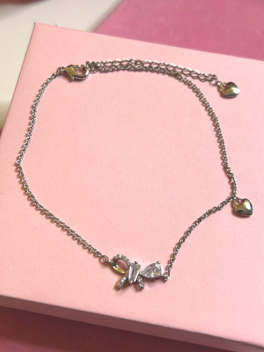 amor coquette silver anklet