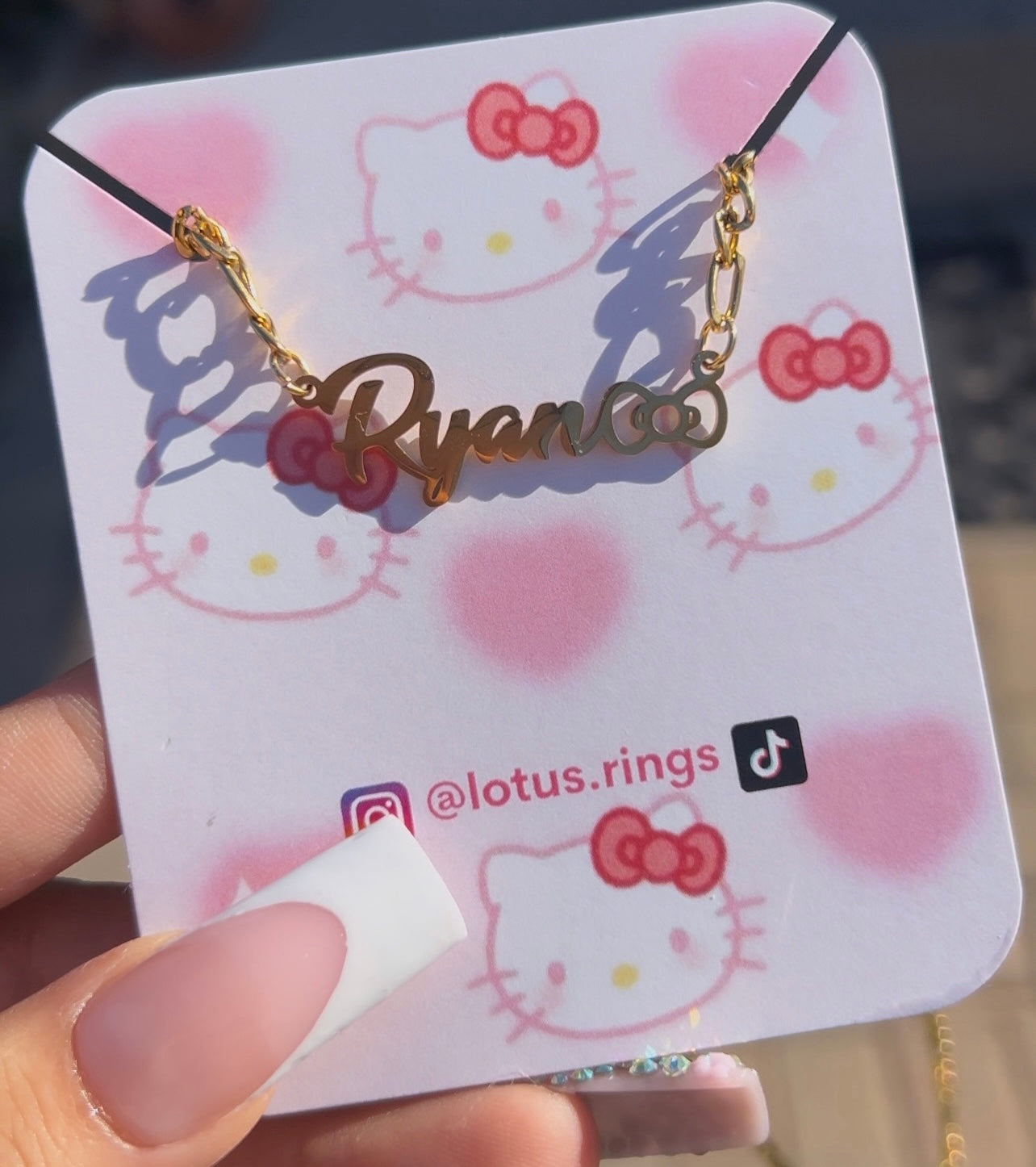 custom name hello kitty bow necklace