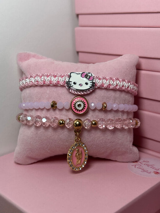 hello kitty san judas protection bracelet set