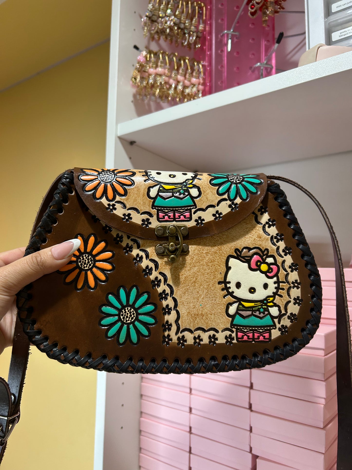 Leather Hello kitty crossbody bag