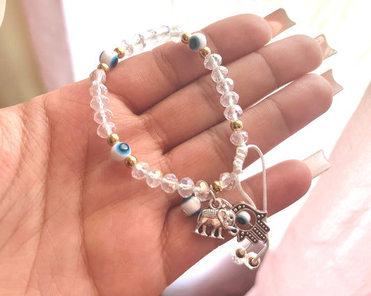 white protection charm bracelet