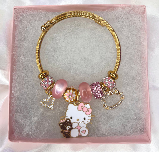that gurlll hello kitty teddy charm bracelet